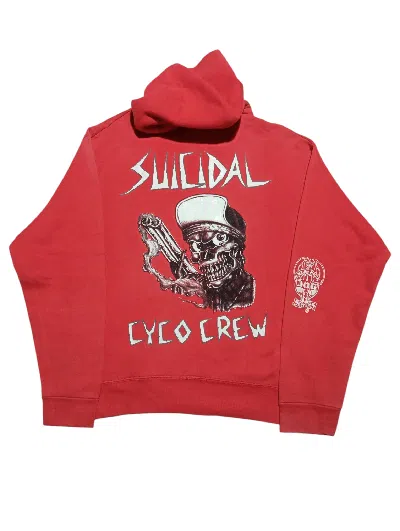 Pre-owned Band Tees Vintage Suicidal Tendencies X Dogtown Hoodie In Red