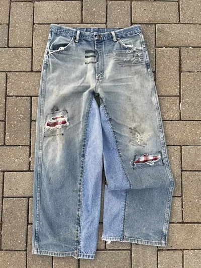 Pre-owned Acne Studios Baggy Sun Faded N Repaired Denim In Blue
