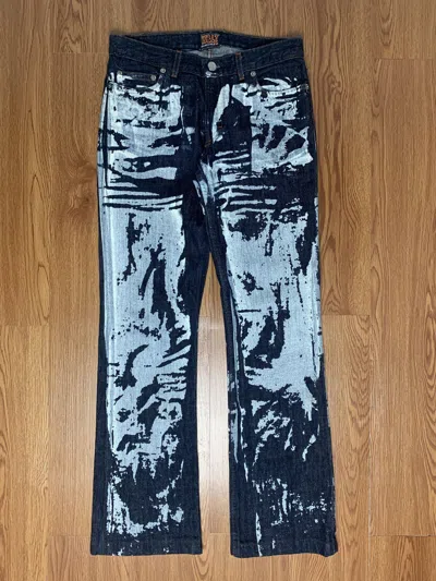 Pre-owned Walter Van Beirendonck 1990s  Painted Grafiti Denim In Blue