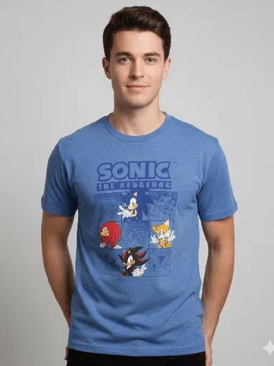 Pre-owned Cartoon Network Sonic Casual Shirt M In Blue
