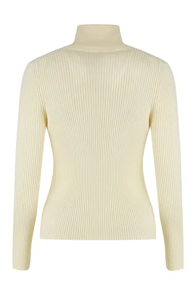 Celine High-neck Wool Top In Neutral