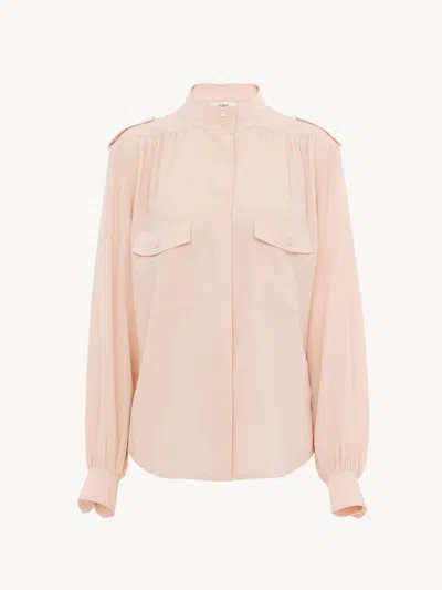 Chloé Pokets Classic Turtle Neck Shirt Clothing In Pink