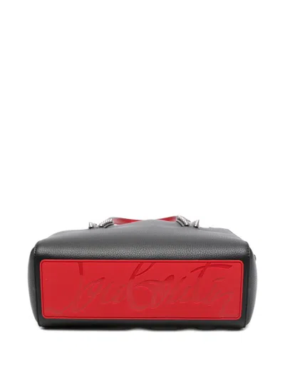 Christian Louboutin Mini Leather Tote Studded Handles In Black