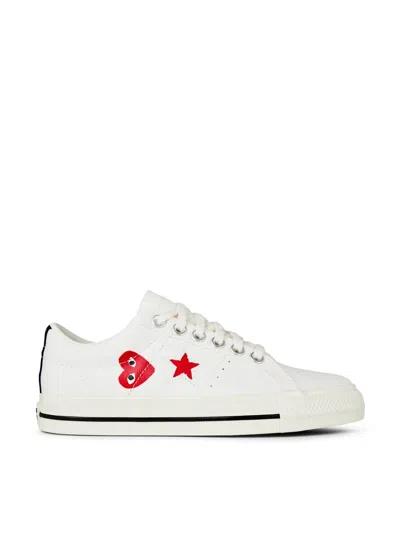 Comme Des Garçons Play X Converse One Star Ox Sneakers In White