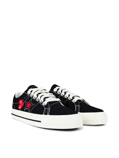 Comme Des Garçons Play X Converse One Star Ox Sneakers In Black