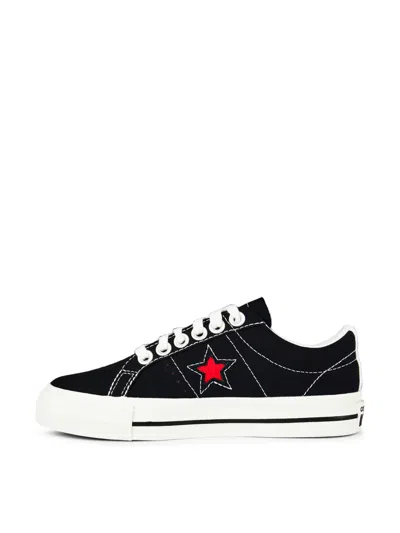Comme Des Garçons Play X Converse One Star Ox Sneakers In Black
