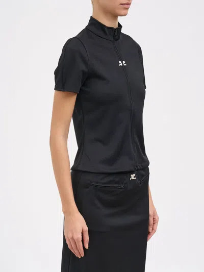 Courrèges Interlock Zipped Top In Black
