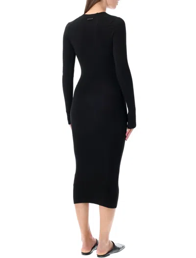Essentials Fear Of God   Fear Of God Rib Long Sleeve Dress In Black
