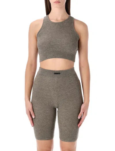 Essentials Round-neck Tank Top In Gray