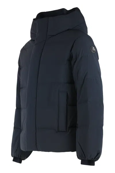 Fusalp Atila Hooded Short Down Jacket In Blue