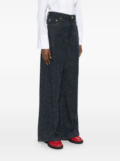 Ganni Women Baggy Denim Jeans In Multi