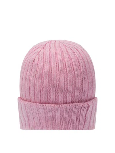 Ganni Women Wool Blend Beanie In Pink