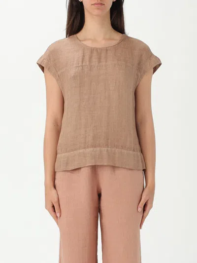 120% Lino Top  Woman Color Tobacco In Brown