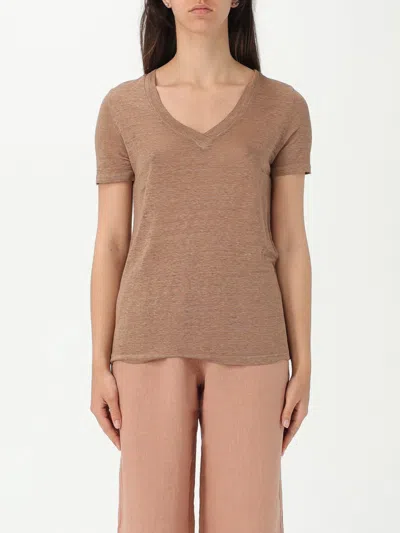 120% Lino T-shirt  Woman Color Tobacco In Brown