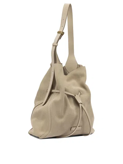 Gianni Chiarini Beige Suede Shoulder Bag In Neutral