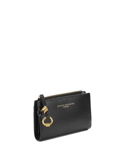Gianni Chiarini Black Leather Wallet In Brown