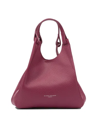 Gianni Chiarini Fuchsia Leather Shoulder Bag In Burgundy