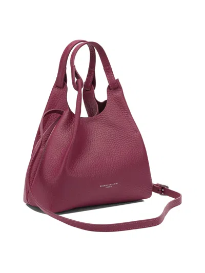 Gianni Chiarini Fuchsia Leather Shoulder Bag In Burgundy