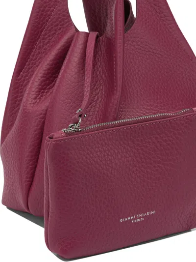 Gianni Chiarini Fuchsia Leather Shoulder Bag In Burgundy