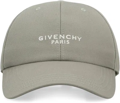 Givenchy Paris Embroidered Cap In Cotton In Gray