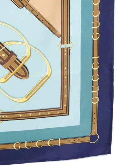 Gucci Printed Silk Foulard In Multi