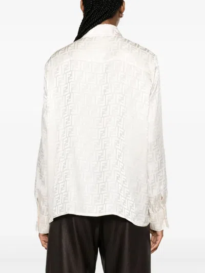 Fendi Ff Silk Oversized Shirt Clothing In Multi