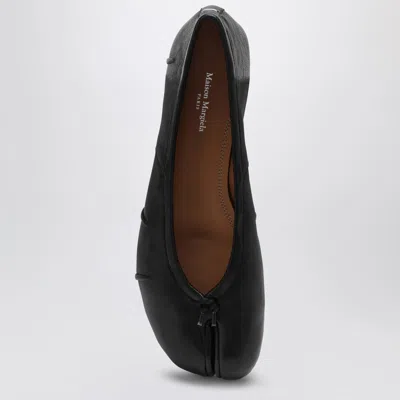 Maison Margiela Tabi Leather Split-toe Ballerina Flats In Black