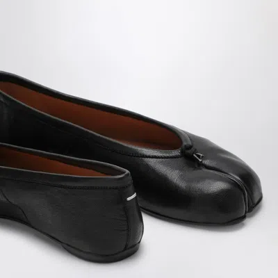 Maison Margiela Tabi Leather Split-toe Ballerina Flats In Black