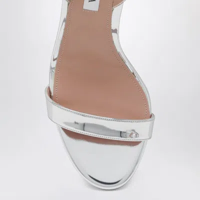 Aquazzura So Nude 85 Silver Sandals In Animal Print