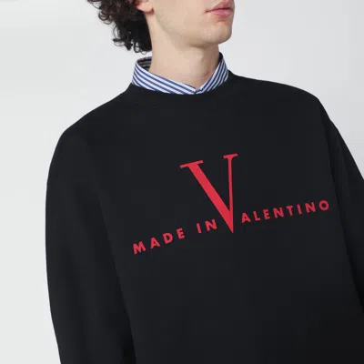 Valentino Crew Neck Sweatshirt Made In Italy In Black