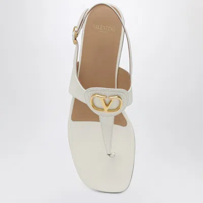 Valentino Vlogo Signature Thong Sandals Flat Sole In White