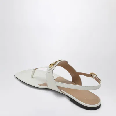 Valentino Vlogo Signature Thong Sandals Flat Sole In White