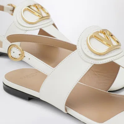 Valentino Vlogo Signature Thong Sandals Flat Sole In White