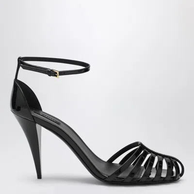 Givenchy Patent Leather Cage Heeled Sandals In Animal Print