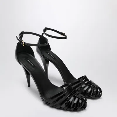 Givenchy Patent Leather Cage Heeled Sandals In Animal Print