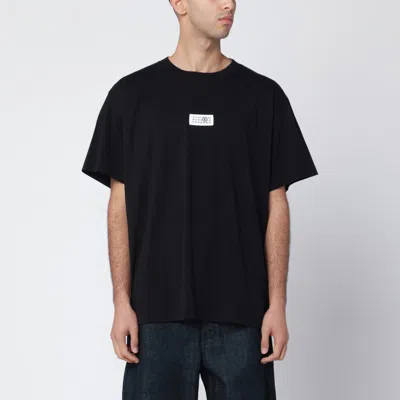 Mm6 Maison Margiela Numeric Signature Logo Crew Neck T Shirt In Black