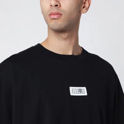 Mm6 Maison Margiela Numeric Signature Logo Crew Neck T Shirt In Black