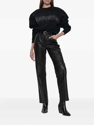 Allsaints Sprinkle Logo Sweatshirt In Black