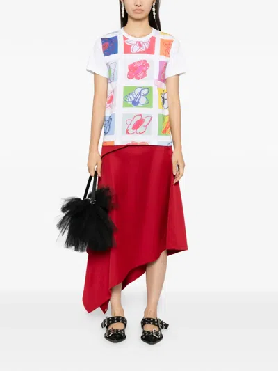 Comme Des Garcons Girl All-over Graphic Print T-shirt In White