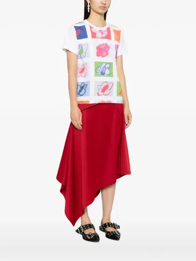 Comme Des Garcons Girl All-over Graphic Print T-shirt In White