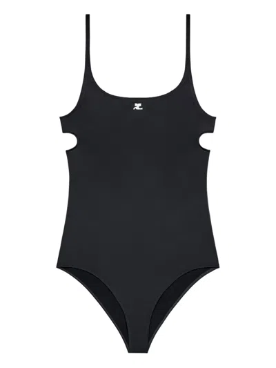 Courrèges Cut-out Swimsuit In Black