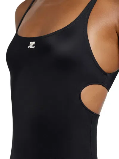 Courrèges Cut-out Swimsuit In Black