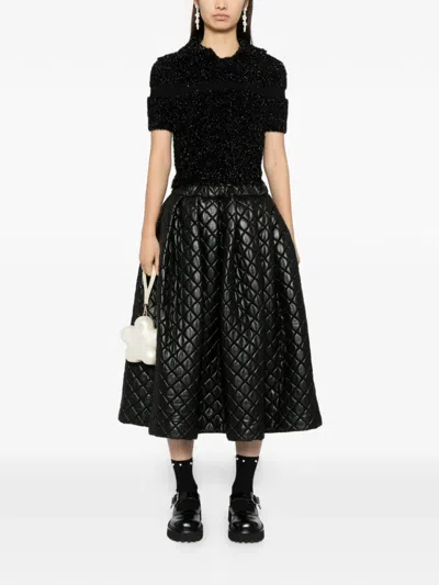 Comme Des Garçons Quilted Skirt In Black
