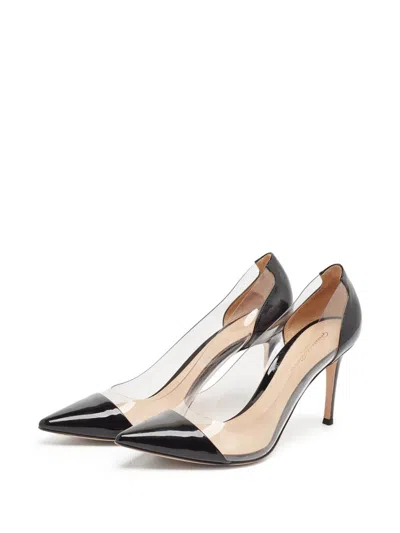 Pre-owned Gianvito Rossi  95mm Clear-panels Pumps In Black