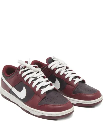Pre-owned Nike Dunk Low Leather Sneakers In Red