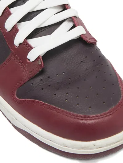 Pre-owned Nike Dunk Low Leather Sneakers In Red