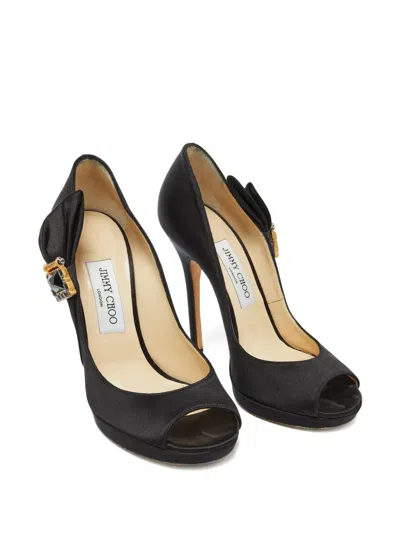 Pre-owned Jimmy Choo 125mm Leather Heeled Pumps In Black