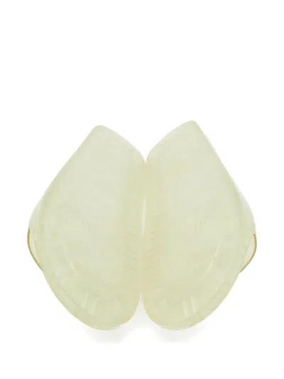 Pre-owned Gucci Logo-embossed Slides In White