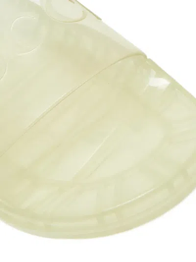 Pre-owned Gucci Logo-embossed Slides In White