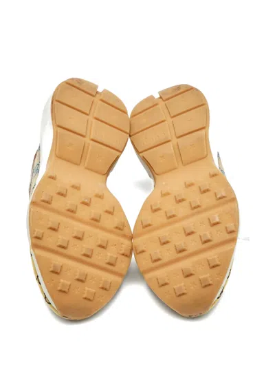 Pre-owned Gucci Rhyton Lace-up Fastening Sneakers In Neutral